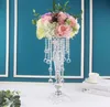 lattest crystal Candle Holders Metal Candlestick Flower Vase Table Centerpiece Event Flower Rack Road Lead Wedding Decoration decor97