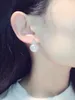 Wholesale-ins fashion designer luxury lovely cute geometry triangle super glittering crystals diamonds pearl stud earrings for woman girls