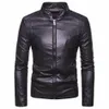 Hommes 2019 Automne Nouvelle Moto Causale En Cuir PU Veste Chaude Manteau Hommes Printemps Mode Masculinas Veste Coupe-Vent Pardessus Hommes S191019