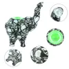 4.5 "éléphant narguilé motif imprimé mini barboteur conduites d'eau de qualité alimentaire silicone huile plates-formes bong bol en verre gratuit