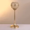Novo estilo Rodada Cristal Votive Castiçais / jarra de vela de vidro com tampa Candelabros Altas Centrais Do Casamento best0783