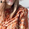 Everkaki Women Blouse Tops Ruffles Boho Print 2019 Autumn Winter Long Sleeve Lace Patchwork Gypsy Ladies Casual Top and Blouses