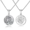Engraved Jesus Pattem Pendants Necklace 316 Stainless Steel Men Women Religious Jewelry248c