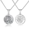 Engraved Jesus Pattem Pendants Necklace 316 Stainless Steel Men Women Religious Jewelry261G