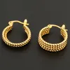 Griechische Huggie-Ohrringe, 24 Karat Gold, Ohrringe für Frauen und Mädchen, ethnischer Schmuck, Hochzeit, Party, coole Mode, 2413