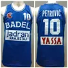 Drazen Petrovic Number Blue 10 # 10 Badel KK Cibona Baloncesto Retro Basketball Jersey Mens Ed Custom Any Number Nom Jerseys