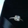 Anillo de bodas con la caja CZ de la manera elegante del diamante del anillo de la plata esterlina 925 plateado oro 18K / Rose plateó Para Pandora lujo de las mujeres