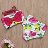 Baby Girls Swimsuits Kids Bows Bikini Swimsuits Niñas Sandía Limón Impreso Rendimiento Summer NUEVOS NIÑOS SPA BEACHE Y1358