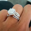 Unik stil kvinnlig liten zirkonsten ring lyxig stor silverguld förlovningsring söta mode bröllop finger ringar för kvinnor257z