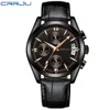 Crrju Mens Quartz Analog Watch Luxury Fashion SportWリストウォッチ防水ステンレス鋼の男性時計時計Relogio Masculino282b