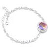 LuckyShine Friend geschenken 925 zilveren ketting rechthoek bi gekleurde toermalijn edelstenen voor vrouwen bedelarmbanden Gratis shippings B1122