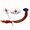 10 styles Princess Hair Accessories Crown+Magic Stick+wig+gloves 4pcs/set baby girls Halloween Cosplay princess Jewelry Sets M133