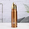 Doppelt isolieren stahl wasserflasche 500 ml bullet design flasche warme haltung flasche trinken gold braun schwarz farbe