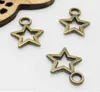 Breloques étoiles en alliage, 500 pièces/lot, breloques en Bronze Antique, pendentif pour collier, résultats de fabrication de bijoux 13x11mm