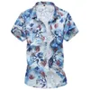 2019 Luksusowy Męski Odzież Floral Print Krótki Rękaw Mężczyźni Koszule Casual Slim Fit Tops Plus Size 5xl Koszula Koszulka Homme Manche Court 20