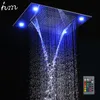 Hm multi função led luz cabeça de chuveiro 600800mm teto chuva chuveiro controle remoto led chuvas cachoeira massagem chuveiro heads6953100