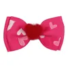 Cute Baby Hair Bows Valentine039s day Baby Fur Ball Love Heart Barrettes for Girls Double Bowknot Hair Clips Kids hair Accessor7284095