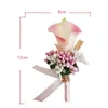 Bruiloft bloemen bruiloft bruidegom Groomsman boutonniere kunstmatige bloem corsage man pak broche clip-on voor bruidsfeestdecoratie