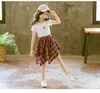 Mädchen Sets Kleidung Mädchen Plaid Rock Anzug Kinder Kleidung Teenager Mädchen Kleidung Outfits Kinder Mode Kostüm Sommer Trainingsanzug1