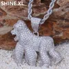 14K Gold Iced Out King Kong Gorilla Pendant Necklace Charm Animal Necklace for Men Women Party Jewelry4201824