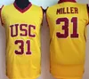 USC Trojans College Brian Scalabrine 24 Matt Miller 31 Lisa Leslie Jersey 33 Uniforme de basket-ball universitaire Couleur de l'équipe Rouge Jaune