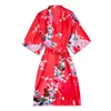 Estilo curto asain estilo japonês quimono yukata vestido haori mulher dormir noite usar roupão de banho oriental chinês pijamas de seda 2812981