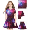 Vestidos de niñas de verano 2 diseños Starry Sky 3D Impreso Niños Niños Vestidos Princess Vestido Niños Diseñador Ropa Girls JY48