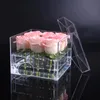 Acrylic Rose Flower Box Multi Function Organizer Holder Makeup Case Kosmetiska Verktyg Hållare Alla hjärtans gåva KKA7894