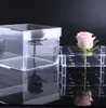 Acrylic Rose Flower Box Multi Function Organizer Holder Makeup Case Kosmetiska Verktyg Hållare Alla hjärtans gåva KKA7894