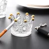 Crystal Glass Crown Shaped Votive Tea Light Candle Holder Utformad Smycken Organisera Plate Creative Ashtray Home Bröllopsdekoration