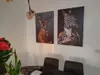 Noir et blanc chic Lion tigre éléphant girafe loup cheval mur Art affiches et impressions Animal portant un chapeau toile peinture 6350839