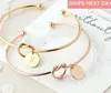 26 Letter Rose Goud Zilver Goud Kleur Knoop Hart Armband Bangle Meisje Mode Sieraden Zinklegering Ronde Hanger Ketting Link Armbanden GB803