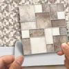 Наклейки плитки 10 * 10см квадратный шить плитка водонепроницаемая стена искусства ванная комната кухня кафе комнатная декор DIY мозаика стикер наклейки на стену