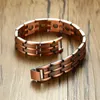 Mens Elegant Pure Copper Magnetic Therapy Link Bracelet Pijn verlichting voor artritis en carpale tunnel mannelijke sieraden 846quot Y190519994979