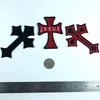Emblema del gilet da motociclista da motociclista gotico rosso ricamato con toppa a croce