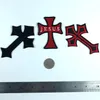 Cross Iron On Patch Embroidered Red Gothic Motorcycle Biker Vest Emblem