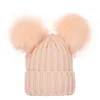 Fashion-Bebés Meninos Meninas de Inverno Gorros pompom cor sólida Knit Hat Beanie Knitting Quente Cap Headwear czapka damska zimowa Cap