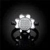 EPANCET DHL покрытием стерлингового серебра Sun цветок Цветок Циркон Кольцо DHSR733 Размер США 8; Мода женская 925 серебряная тарелка три каменных кольца ювелирных изделий