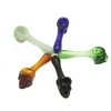 Paladin886 Y068 Colorful Smoking Pipes About 4 Inches Length Tobacco Skull Spoon Glass Pipe Side Air Hole Smooth Airflow