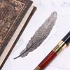 Metal Feather Bookmark 7 Colors Metal Document Label Feather Shaped Metal Bookmarks Office School Stationery Gift