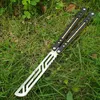 Theone Balisong Couteau d'entraînement pour perroquet noir, calmar, papillon, non tranchant, tuant l'abeille, basilic, douille, Jilt, couteaux pivotants, serpent, monstre marin, Cyoz, chimère