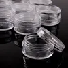 100pc 235G Exempel Clear Cream Jar mini kosmetiska flaskor containrar transparent potten för nagelkonst liten klar kan tenn för 6603551