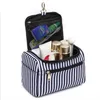 HBP Navy Striped Cosmetic Bags Canvas Pouch Women Clutch Makeup Storage Bag