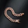 13mm 678910Inch Hiphop Gold Silver RoseGold Simulated Iced Out Miami Cuban Link Chain Bracelet3871924