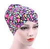 Fashion Women Muslim Hair Loss Cap Flower Print Islamic Islam Turban Head Wrap Cover Cancer Hat Chemo Cap Bonnet Beanie Skullies GB1322