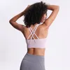 L-2026 Femmes Sports Bra Yoga Tenues Sexy Cross Strap Tank Classic Lady Underwear Fashion Runing Tops Fitness Vest avec tasses amovibles Top