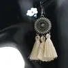 Pendientes bohemios con borlas, joyería ligera para mujer, colgante largo geométrico tejido a mano