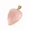 6 Pcs Natural crystal Stone Gemstone Pendants 18K Gold Plated Europe popular Style Pendant Jewelry NEW 40*26 mm