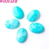 WOJIAER Natural Amazonite GemStone Beads Oval Cabochon CAB No Drill Hole 18x25x7mm necklace Jewelry Making Accessories U8078