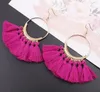 Tassel Dangle And Chandelier Fashion Creative Big Ring Fringe Ear Drop 16 Colors Handmade Bohemian Earrings
